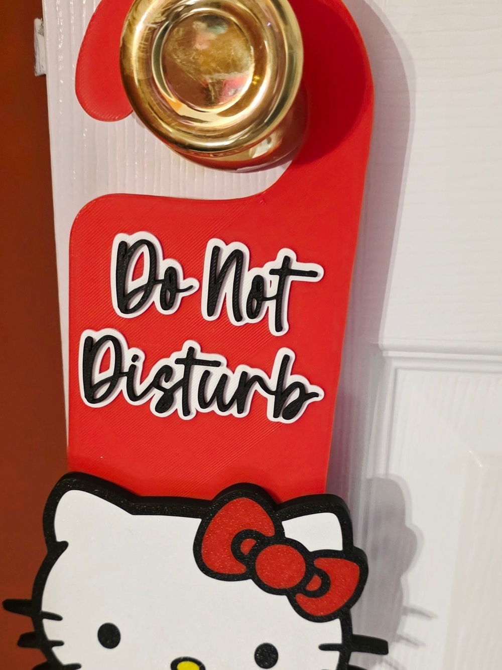 Red "Do Not Disturb" Hello Kitty Door Hanger